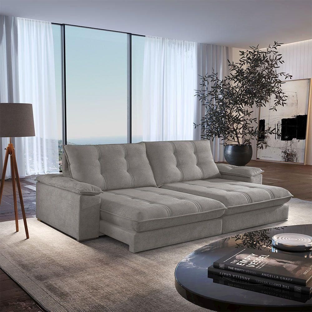 Sofá Dublin 02 Módulos De 120cm Br25cm Meu Sofá Online B026 Veludo Prata