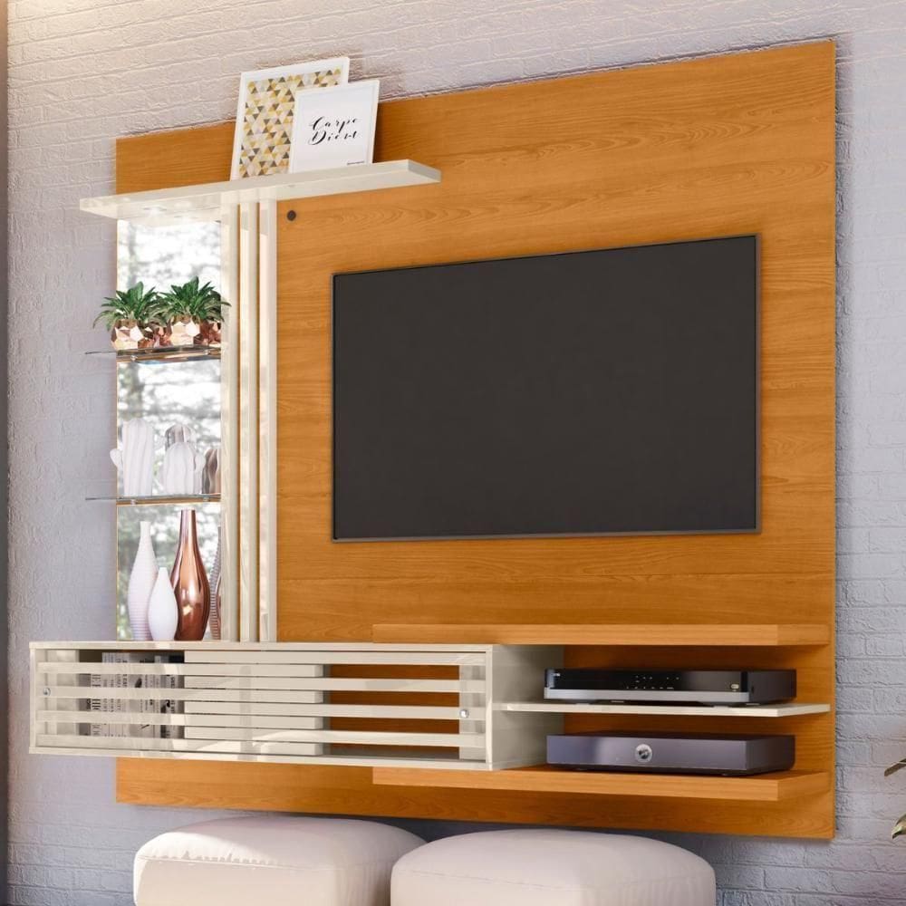 Painel Para Tv Com Estilo Home Miami Cinamomo Off White