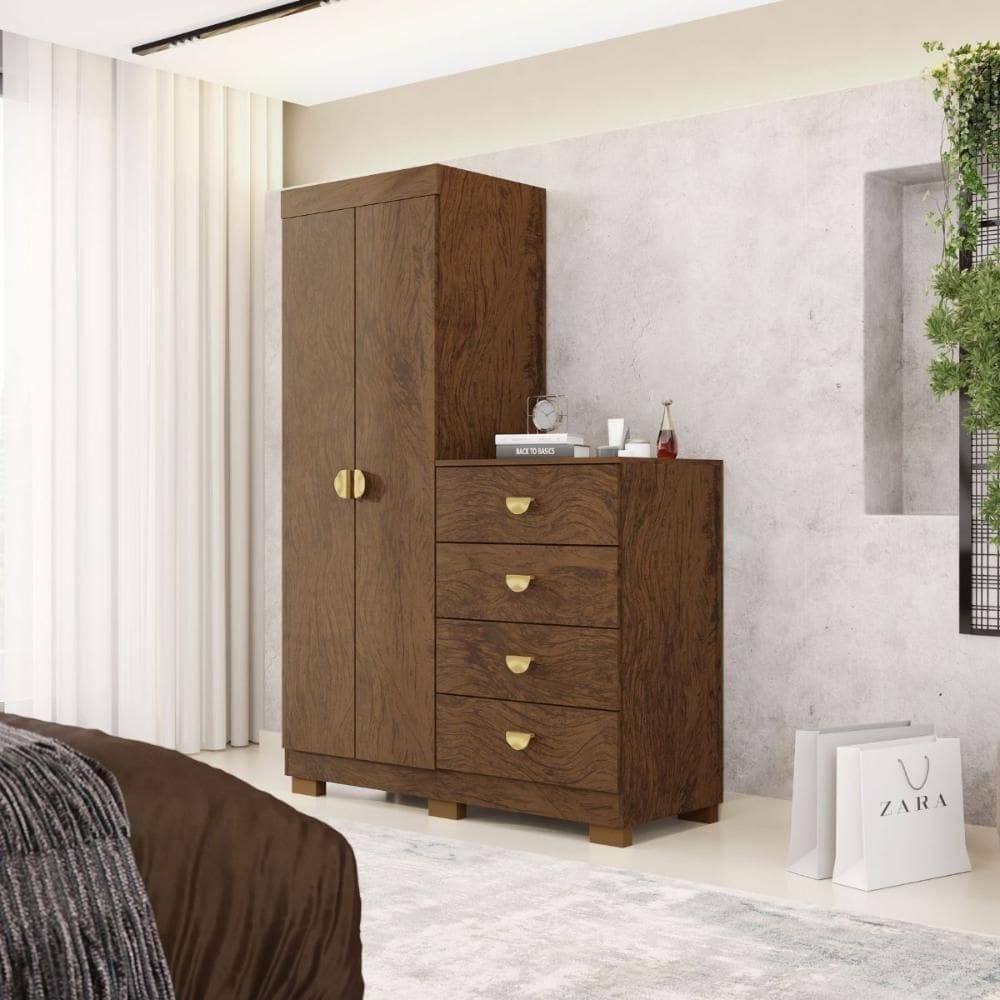 Roupeiro Cômoda 2 Portas Equador Branco Camarim