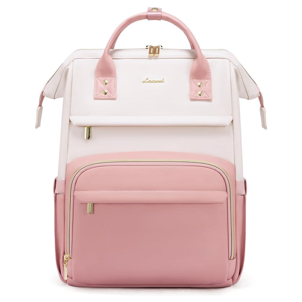 Mochila de couro LOVEVOOK para mulheres de 43 cm com compartimento para laptop