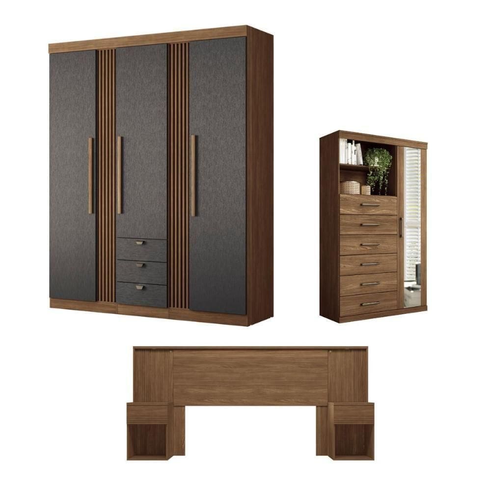 Jogo De Quarto Completo Malhorca Jatoba Grafite