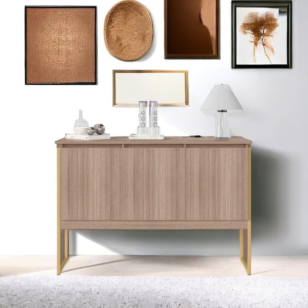 Buffet 3 Portas Estilo Industrial Amsterdã - Montana Dourado Montana Dourado