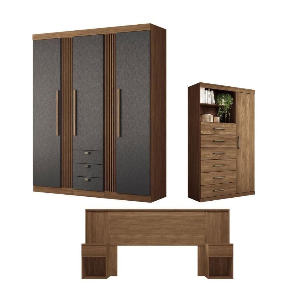 Jogo De Quarto Completo Bruxelas Jatoba Grafite