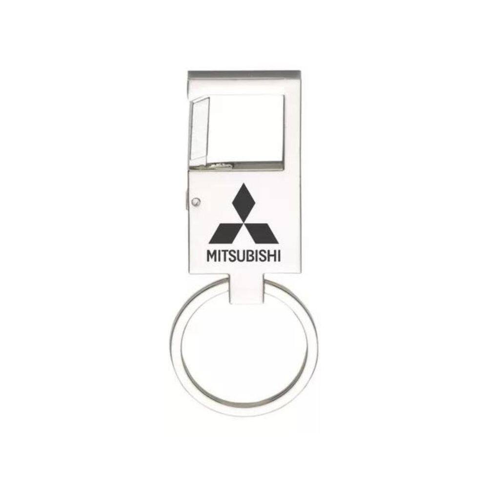Chaveiro Metal Espelhado Mosquetão Para Mitsubishi - E