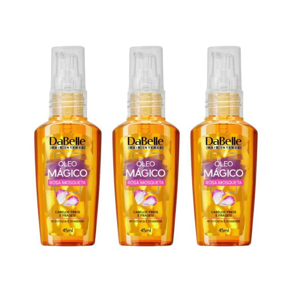 Oleo Capilar Dabelle 45Ml Rosa Mosqueta - Kit Com 3Un