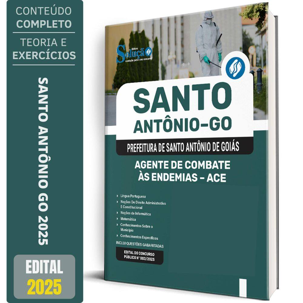 Apostila Prefeitura Santo Antônio Goiás Go 2025 Agente