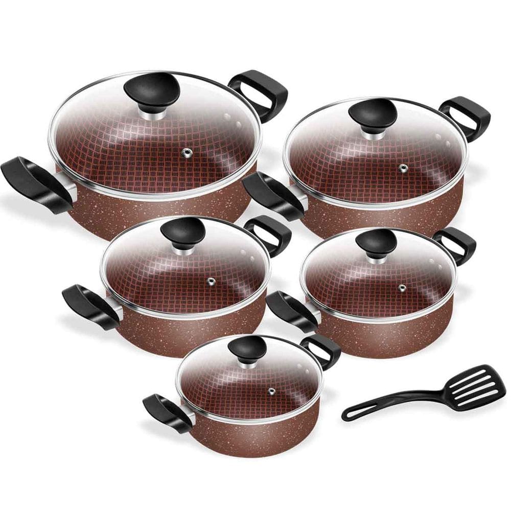 Conjunto De Panelas Antiaderente Moccha Spesso Caçarola 5 Peças Patolux