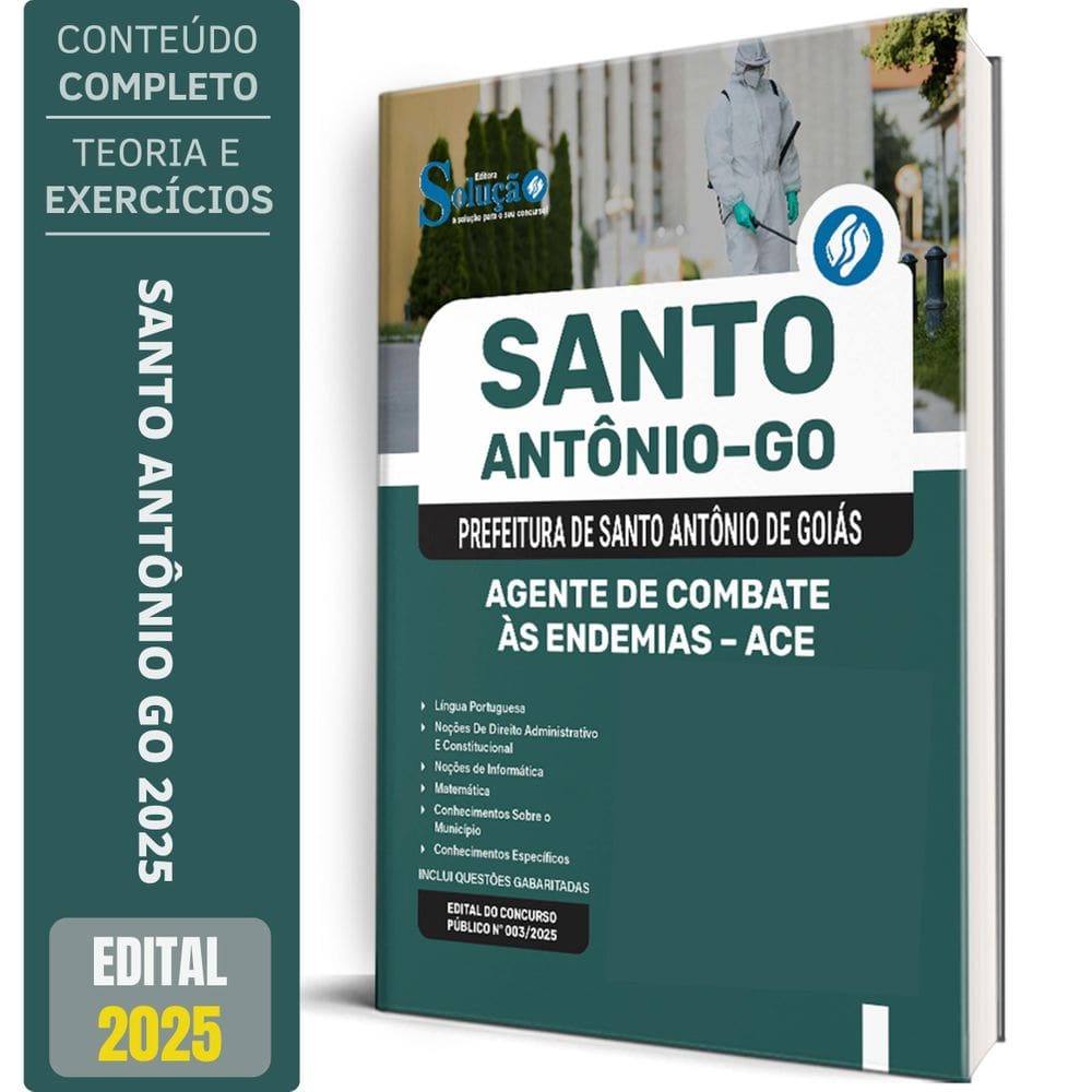Apostila Prefeitura Santo Antônio Goiás Go 2025 Agente