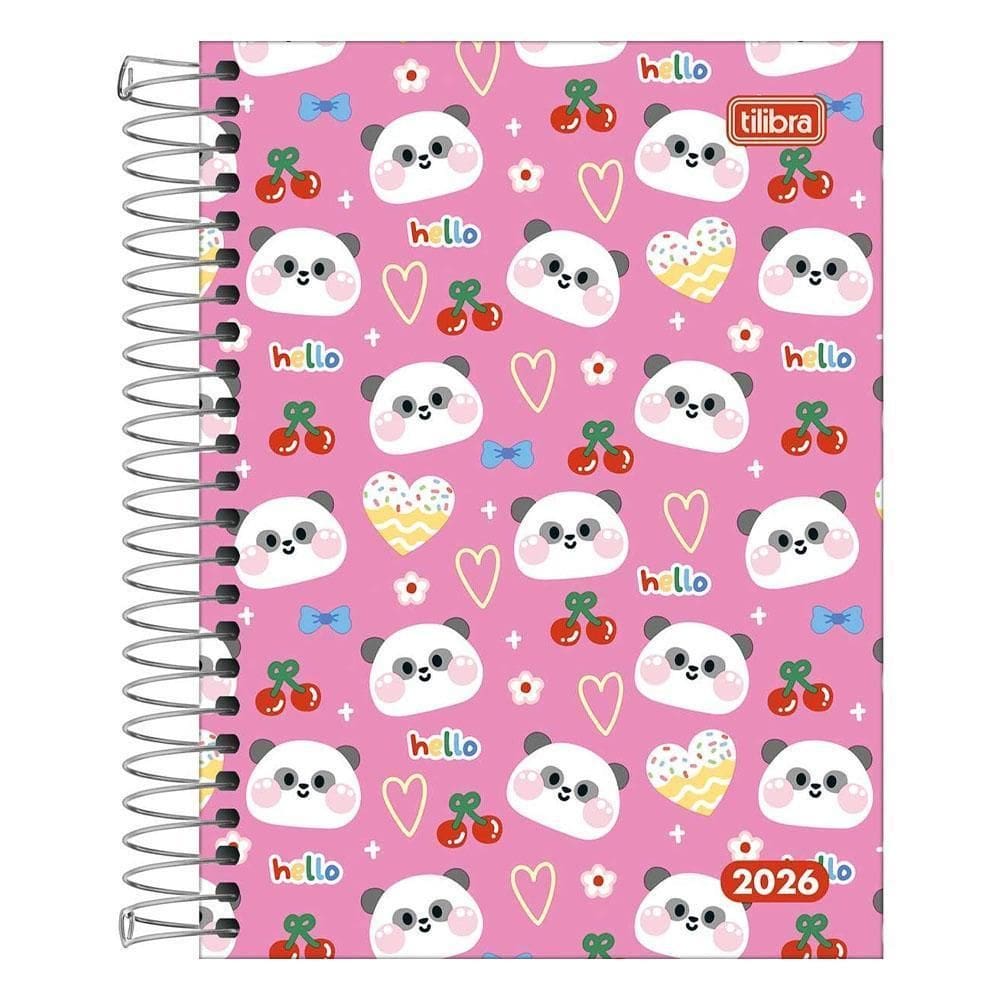 Agenda Diária 2026 Espiral M4 160Fls Pepper Panda Tilibra
