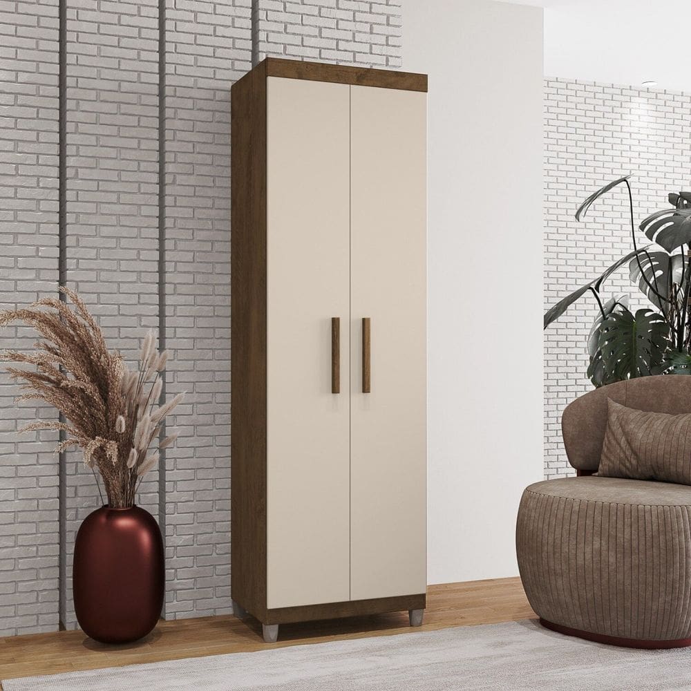 Armário Multiuso 190cm X 58cm Dalila Canela/ Off White