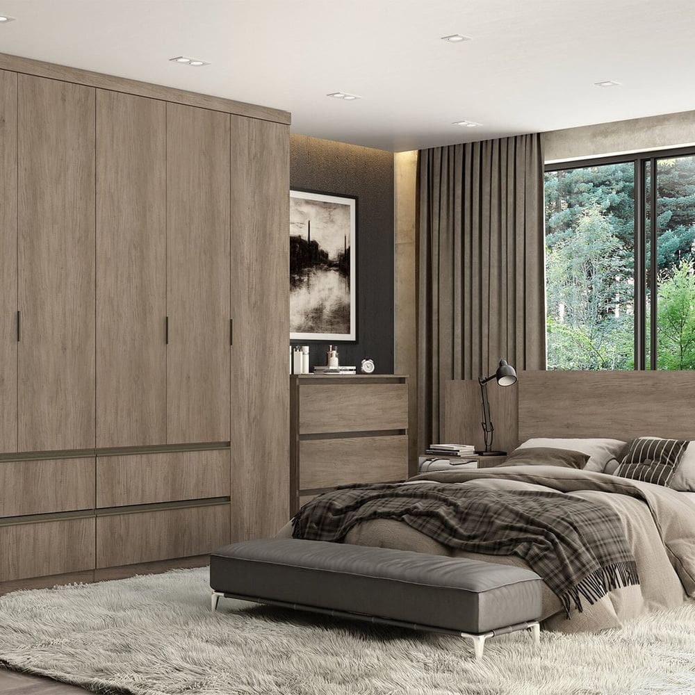 Guarda-roupa 6 Portas 250cm X 230cm X 55cm Nobre Rustic