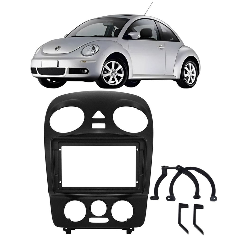 Moldura 9 Polegadas New Beetle 2006 à 2010 Preta Painel Central Multimidia Expex Epx9vw004 Som