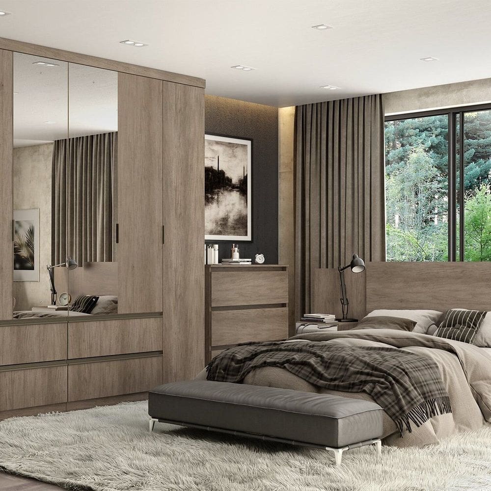 Guarda-roupa 6 Portas 250cm X 230cm X 55cm Nobre Rustic