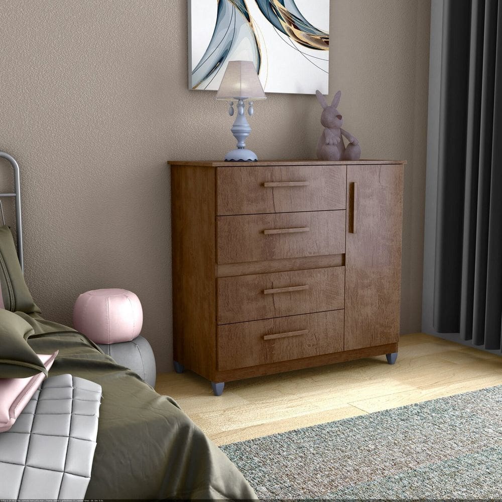 Cômoda para Quarto 4 Gavetas New Julia Canela