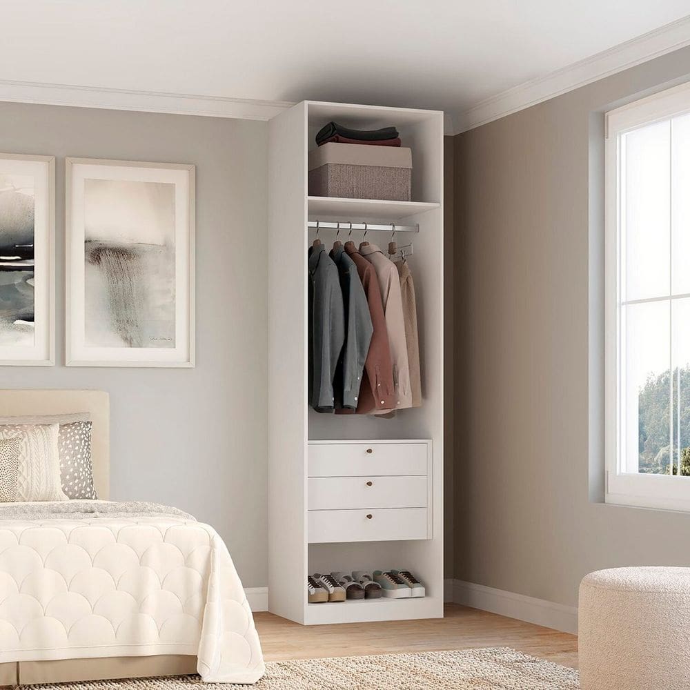Closet Modulado sem Portas com Gavetas 70cm Altezza Branco