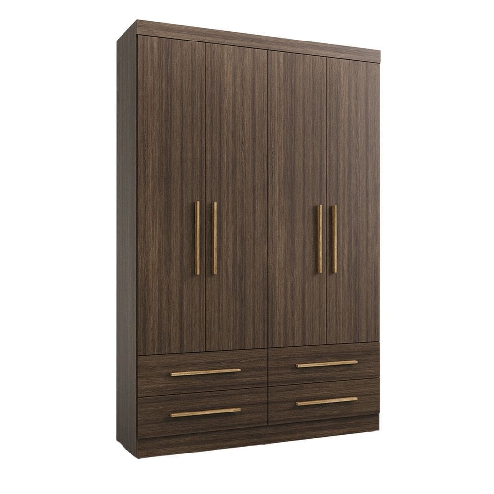 Guarda-roupa Casal 4 Portas 4 Gavetas Majestic Capuccino