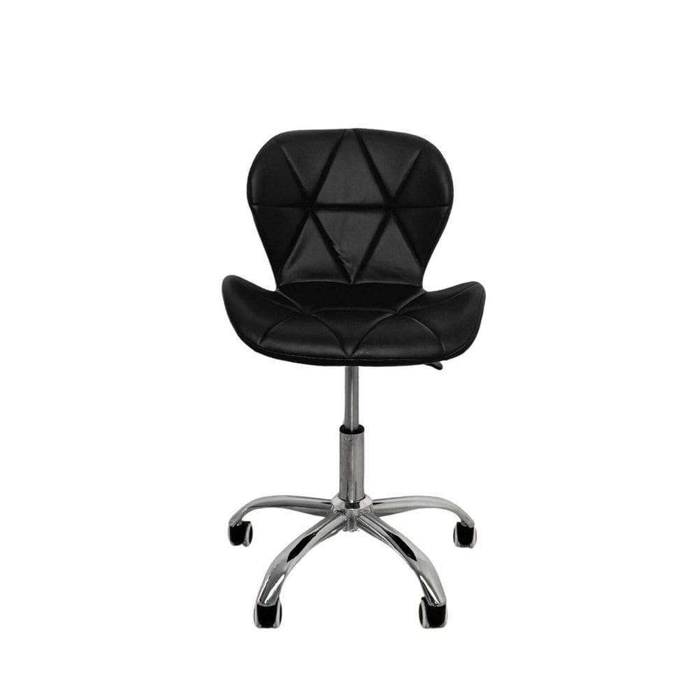 Cadeira de Escritório com Base Giratória Estofada Slim Vegas Preto
