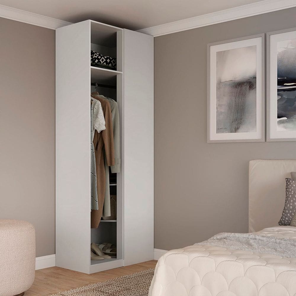 Módulo Closet de Canto Reto sem Portas Altezza Branco