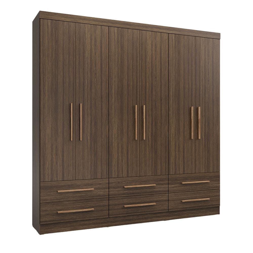 Guarda-roupa Casal 6 Portas 6 Gavetas Majestic Capuccino