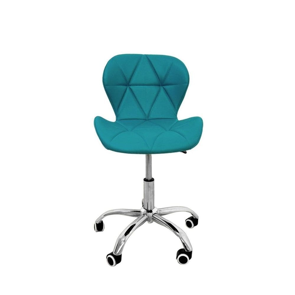 Cadeira de Escritório com Base Giratória Estofada Slim Vegas Turquesa