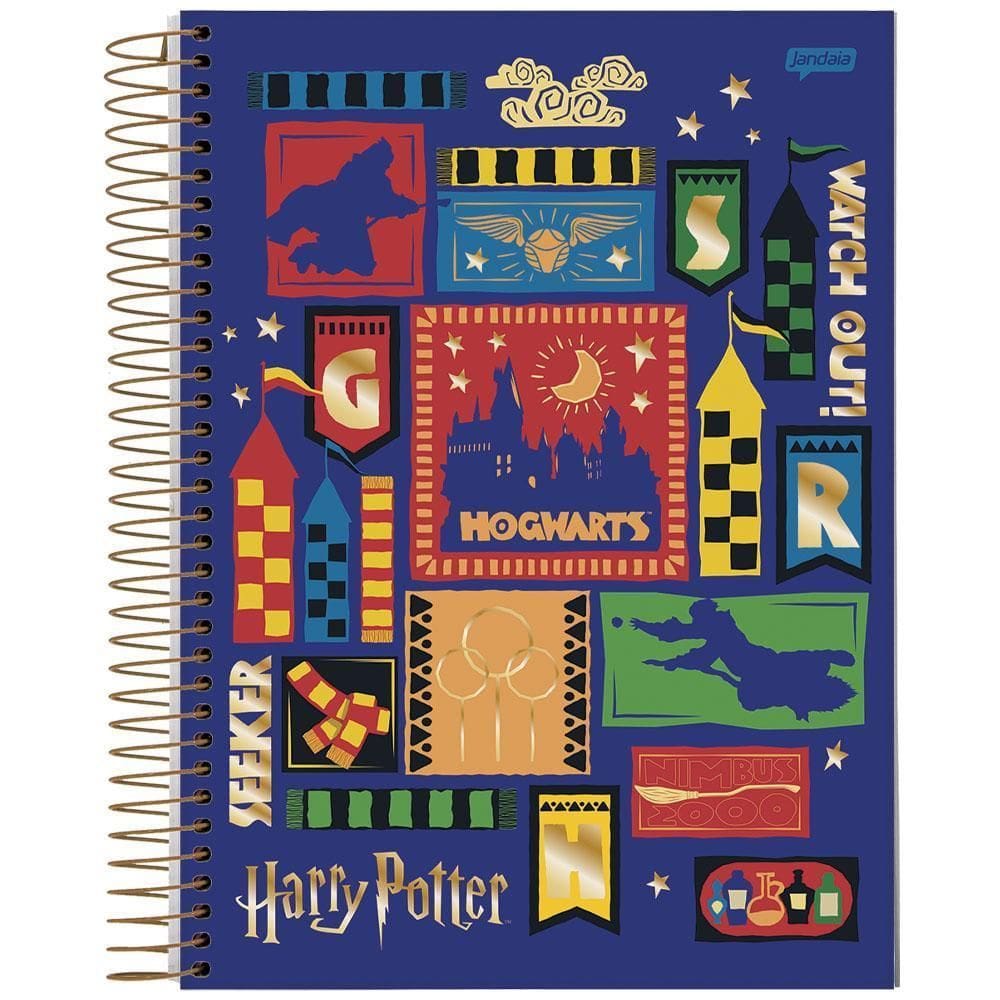 Caderno Univ 15 Matérias 300Fls Harry Potter Roxo Jandaia