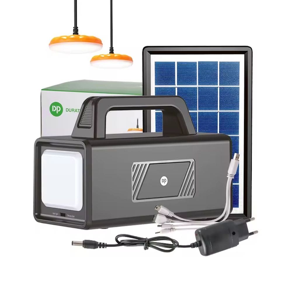 Kit Iluminação Com Painel Solar 100W 9000mAh Usb 5 Volts