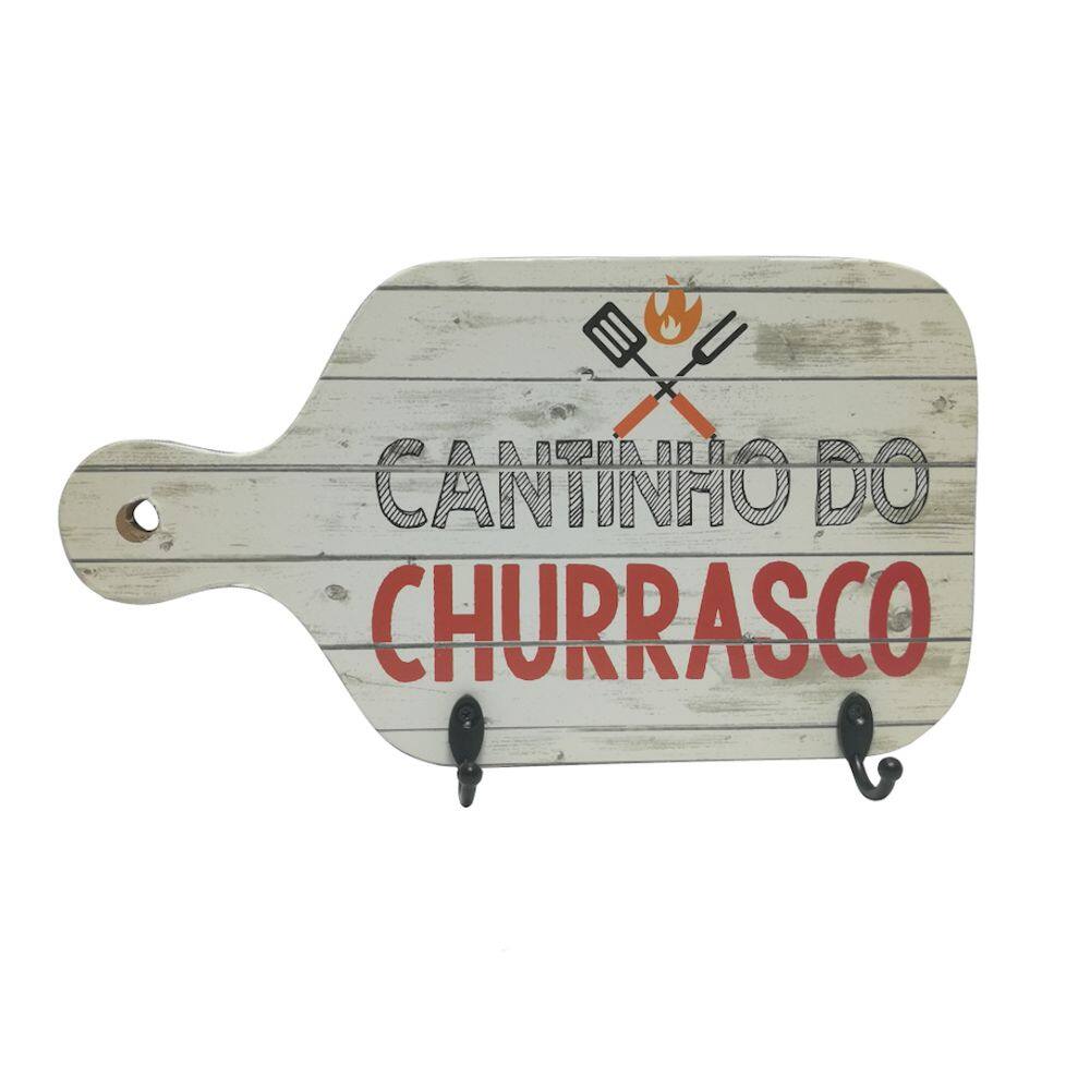 Porta Chaves Cantinho Do Churrasco Com 2 Ganchos