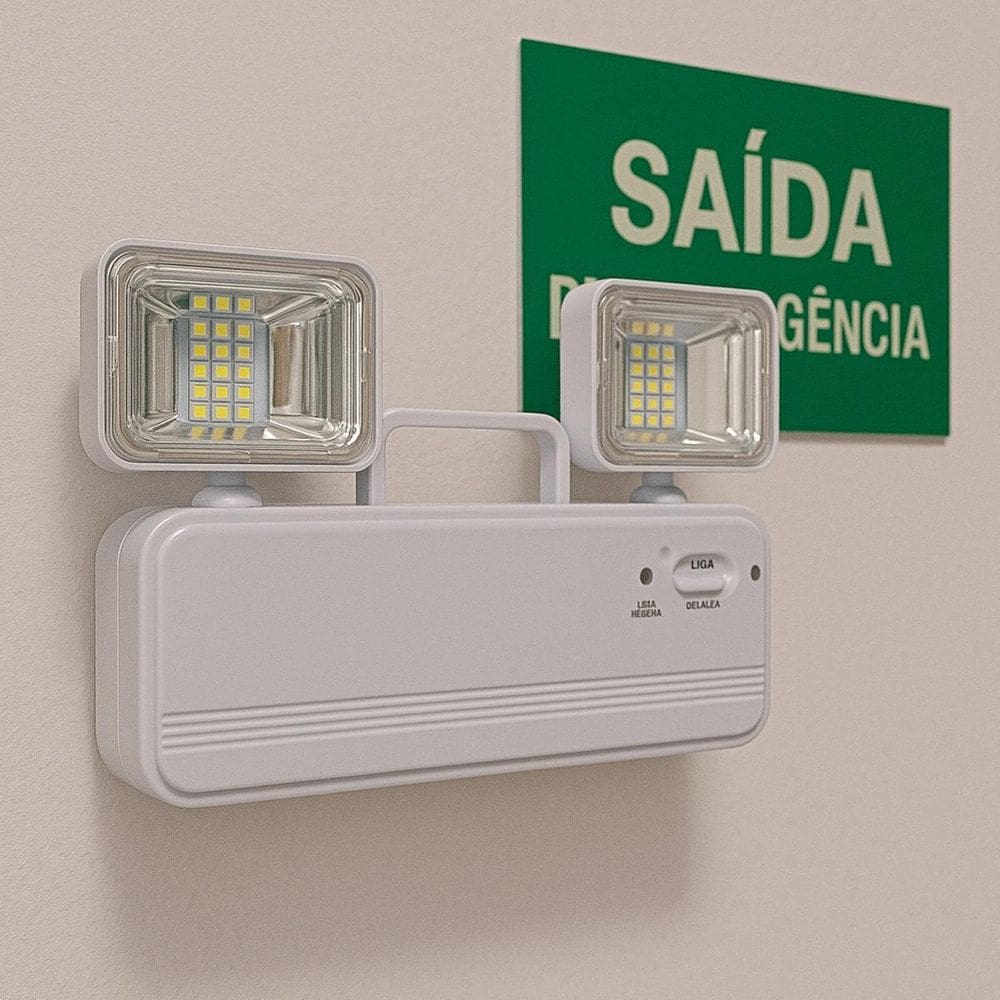 Luminária De Emergência Luz Recarregável Para Comércio