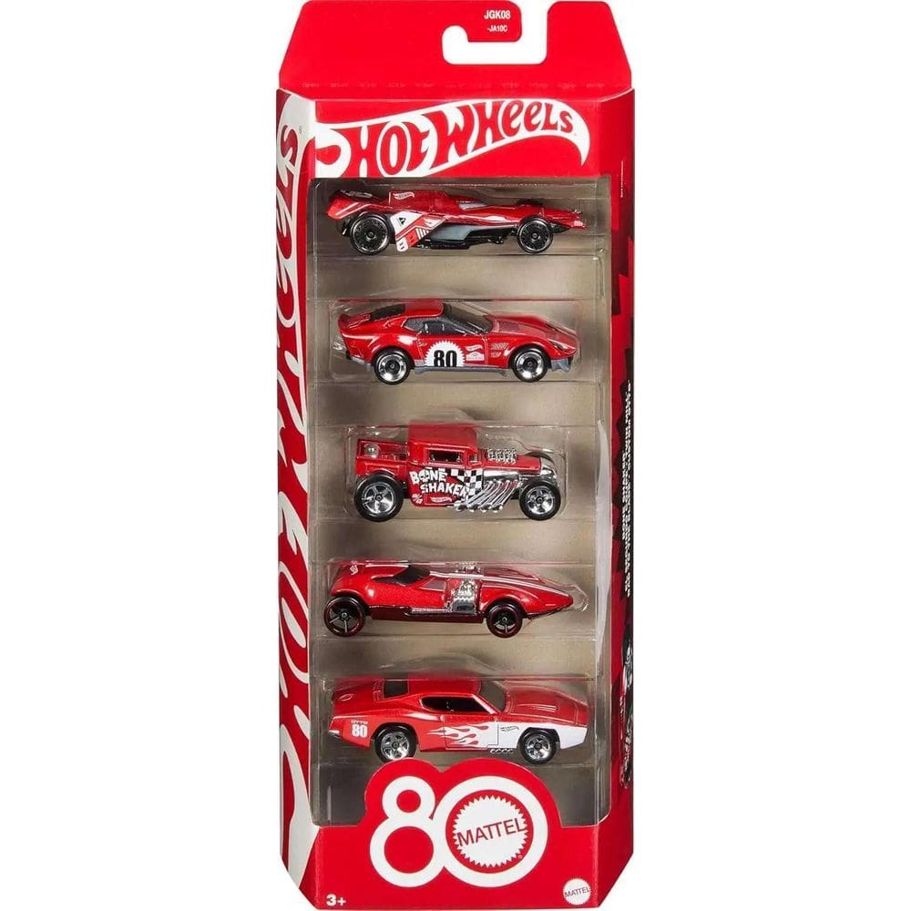 Kit 5 Carrinhos Hot Wheels 80º Aniversário Die Cast Car
