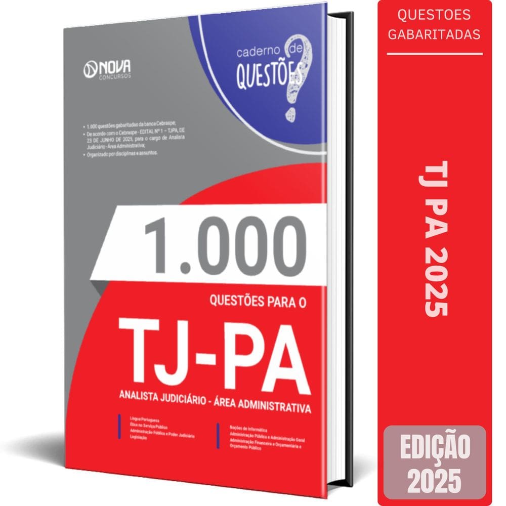Livro 1.000 Questões Gabaritadas Tj Pa 2025 Analista