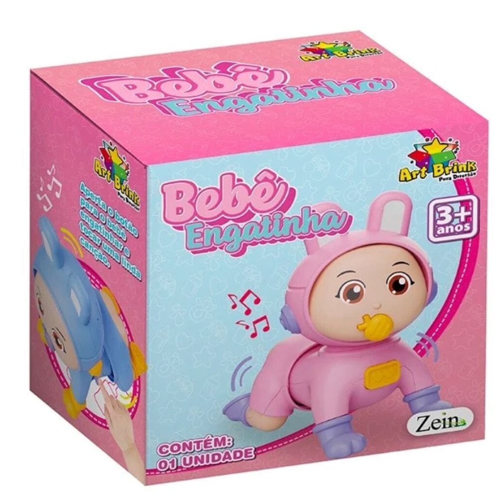 Brinquedo Art Brink Bebê Engatinha com Som +3 Anos
