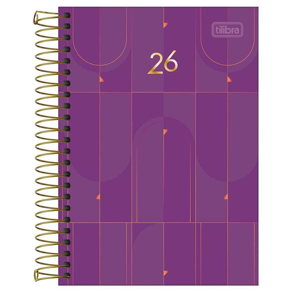 Agenda Diária 2026 Espiral M5 200Fls Spot Fem Roxo Tilibra