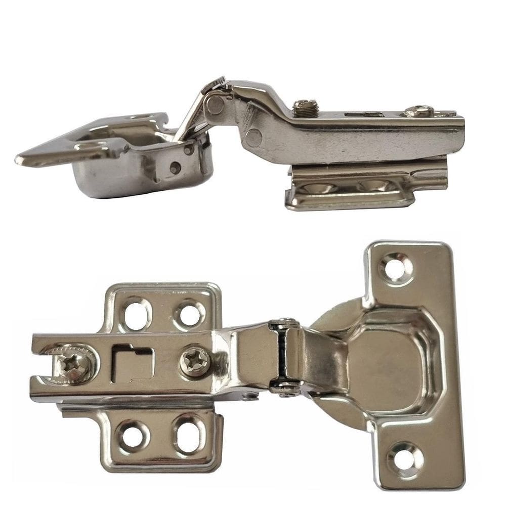 2Pçs Dobradiça Em Aço Inox Para Armário Caneco 35Mm Curva