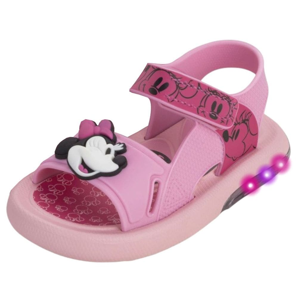 Sandalia Infantil Menina Conforto Luz Led Disney