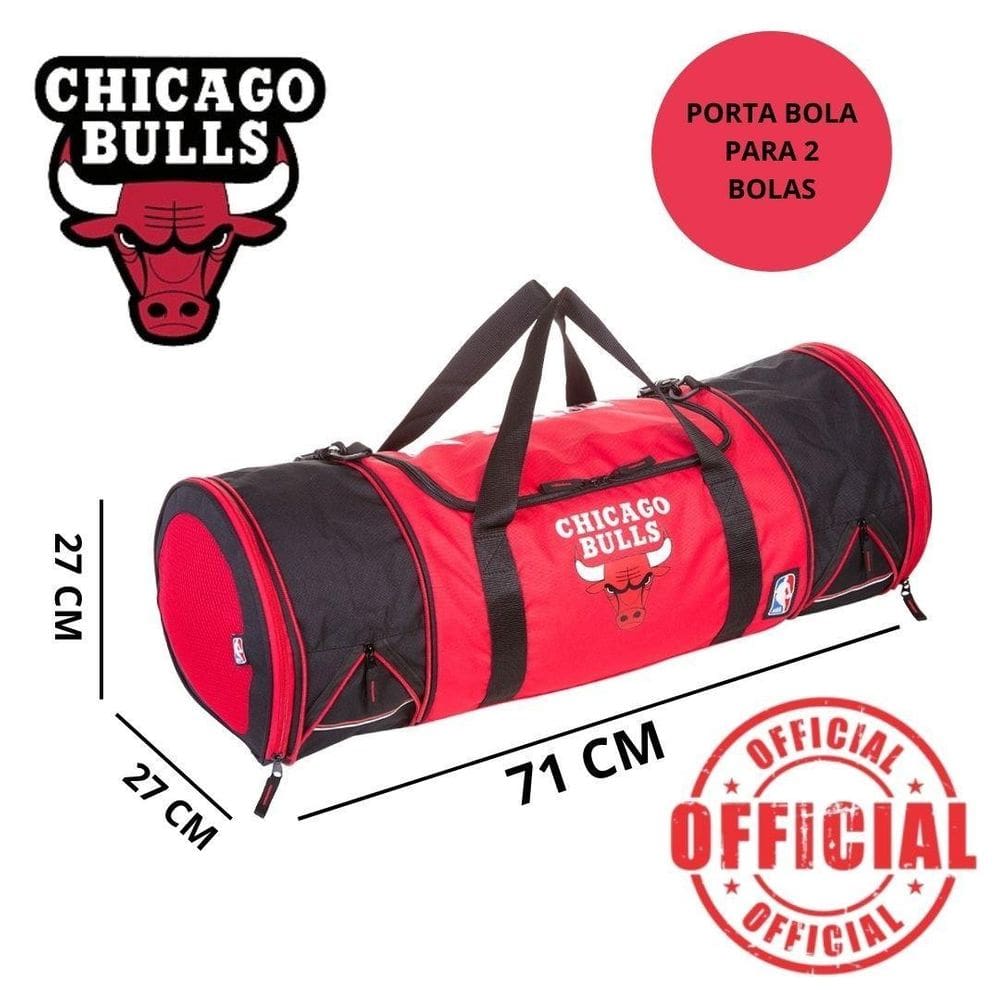 Sacola Viagem Nba Chicago Bulls Legend 2 Bolsos Porta-Bolas