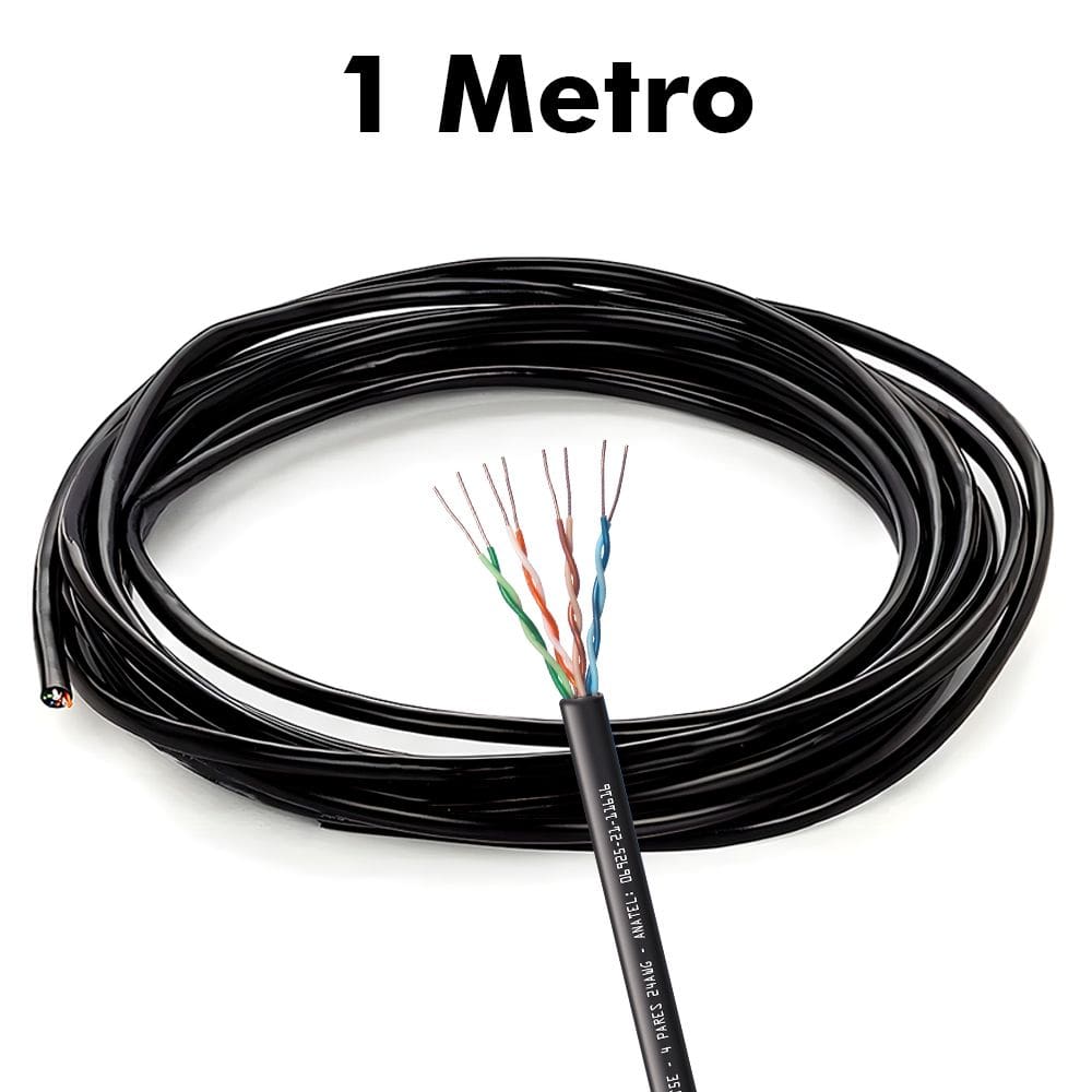 Metro Cabo de Rede CAT6, UTP 4P, 100% Cobre, 4PX24AWG, CM INT, WEC - Preto