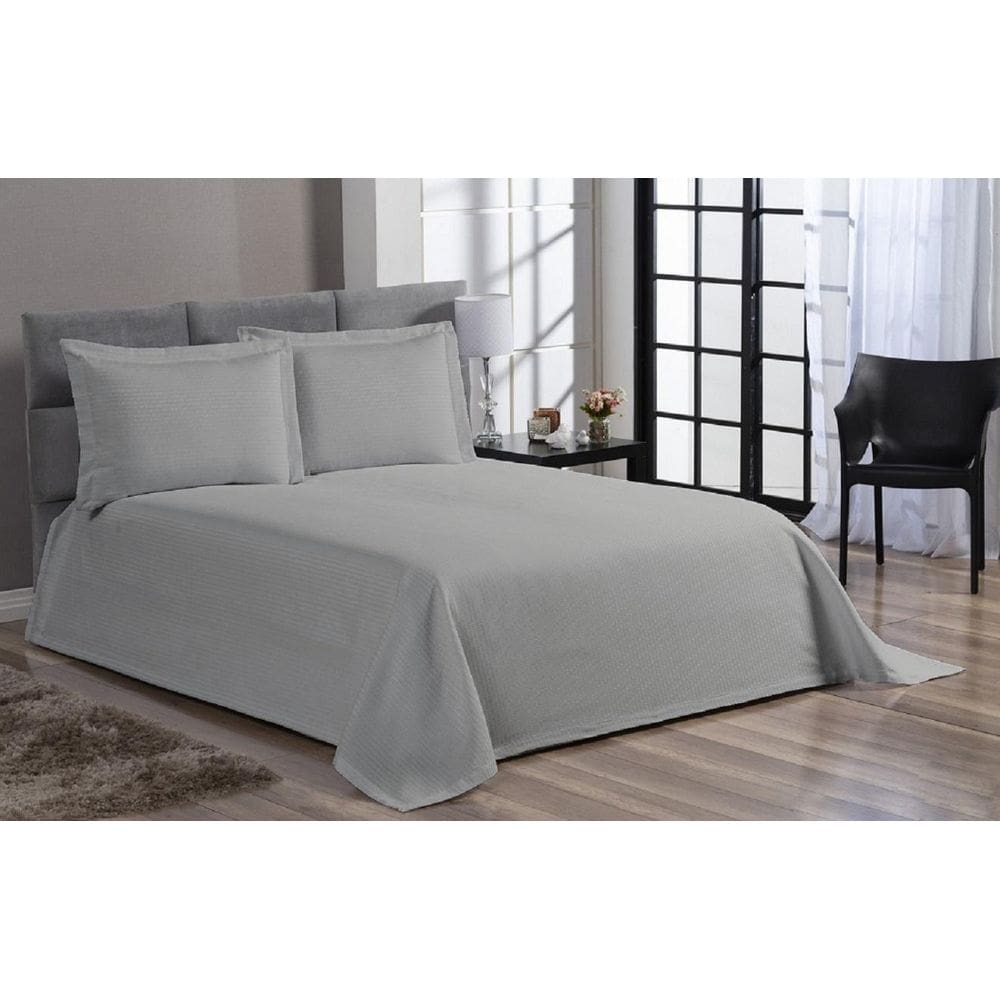 Cobre Leito Colcha Piquet Liso Casal King 3 Peças