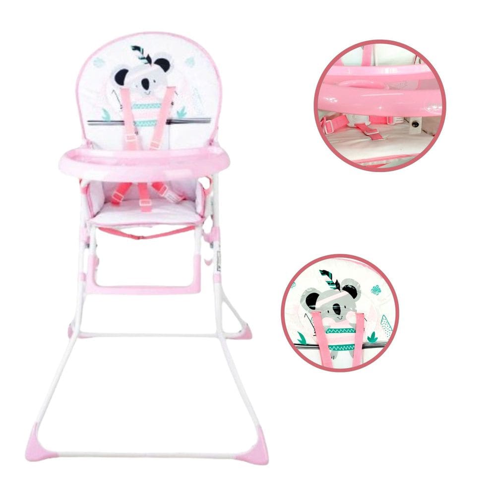 Cadeira Alta De Alimentação Infantil Papá Rosa Coala