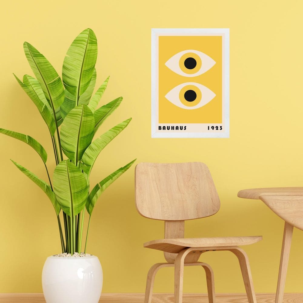 Quadro Bauhaus Amarelo - Olhos 24X18Cm