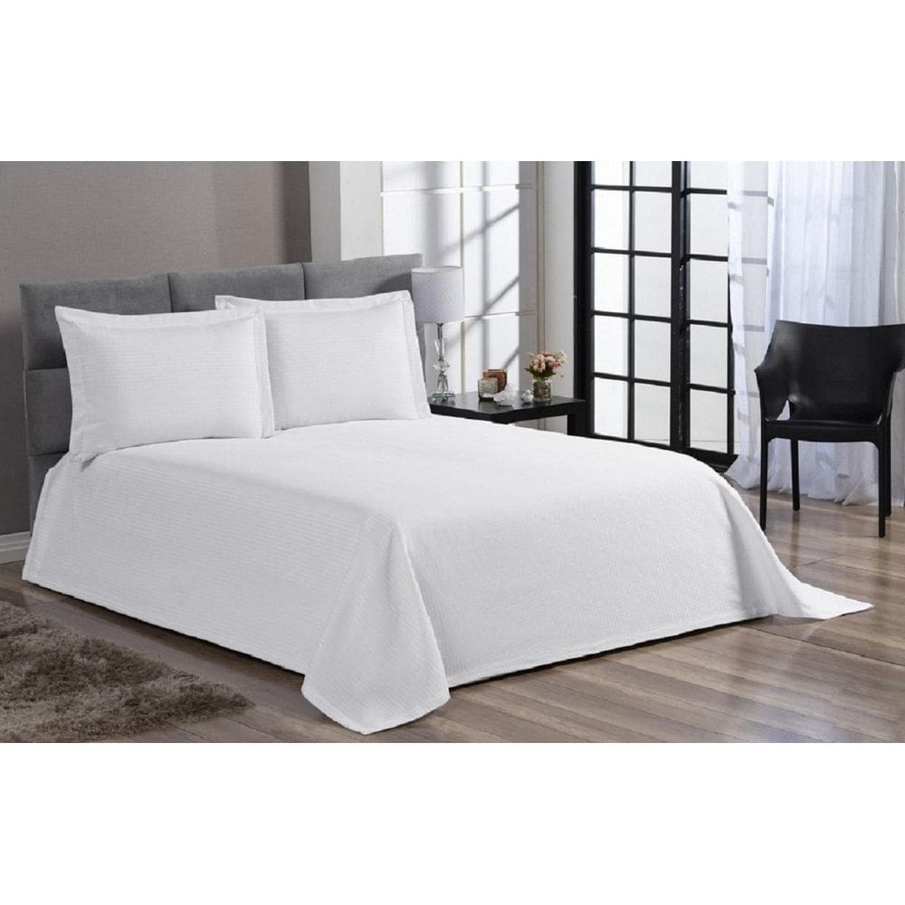 Cobre Leito Colcha Cama Solteiro Piquet Algodão 2 Pças Hotel