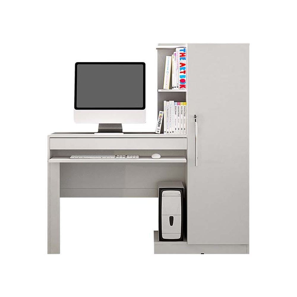 Mesa para Computador com Armário Office Valdemóveis Branco Fosco