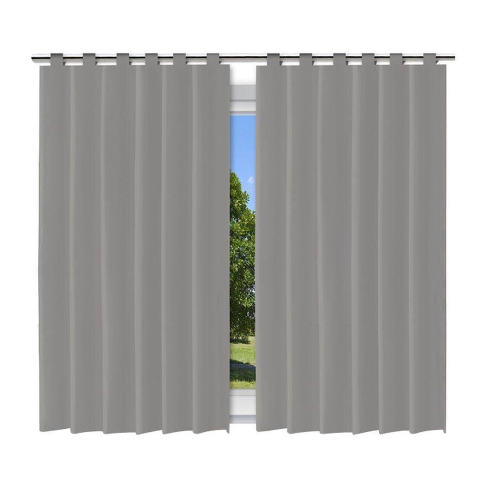 Cortina Blackout Cinza Pvc 280X200Cm Com Alça Corta Luz