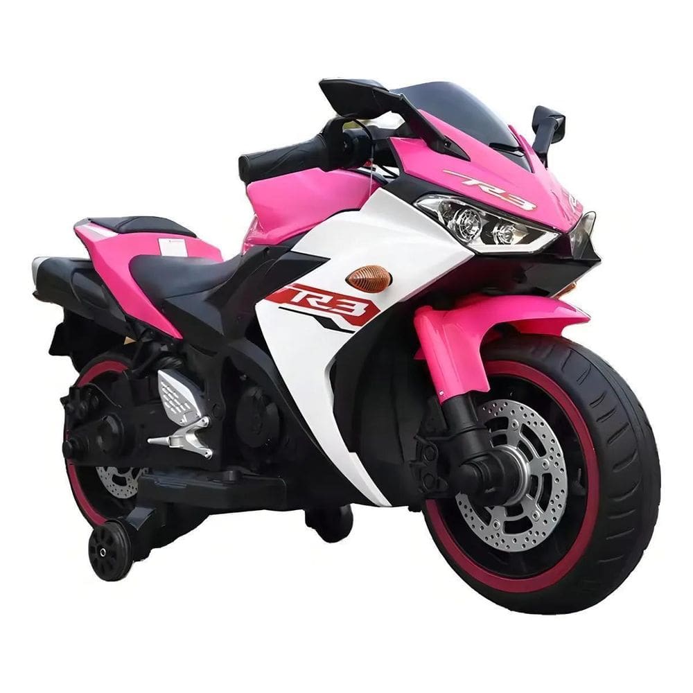 Moto Elétrica Infantil R3 12 Volts Led Cor Rosa Bivolt 24007