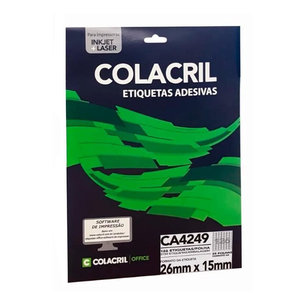Etiqueta Adesiva Colacril A4 Ca4249 26X15Mm C/3150