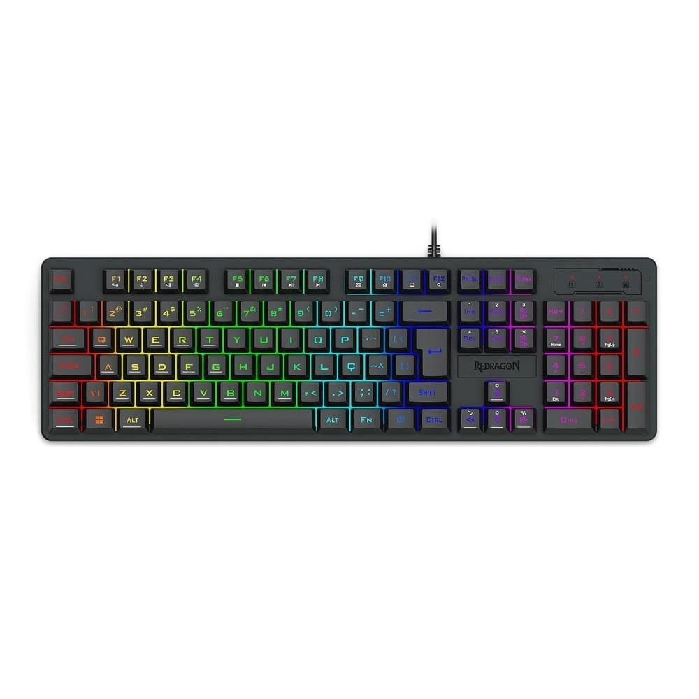 Teclado Gamer Membrana Netherbane, RGB, ABNT2, K521-RGB, REDRAGON
