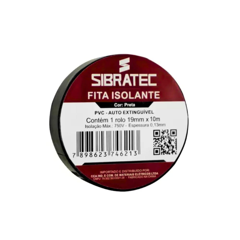 Fita Isolante 19mm x 20m Preta CCA