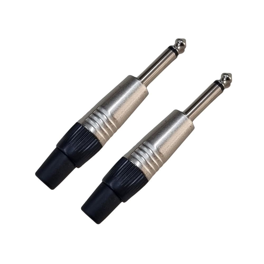 Kit 2 Plug P10 Macho Mono Cp020 Prata  Dreamer
