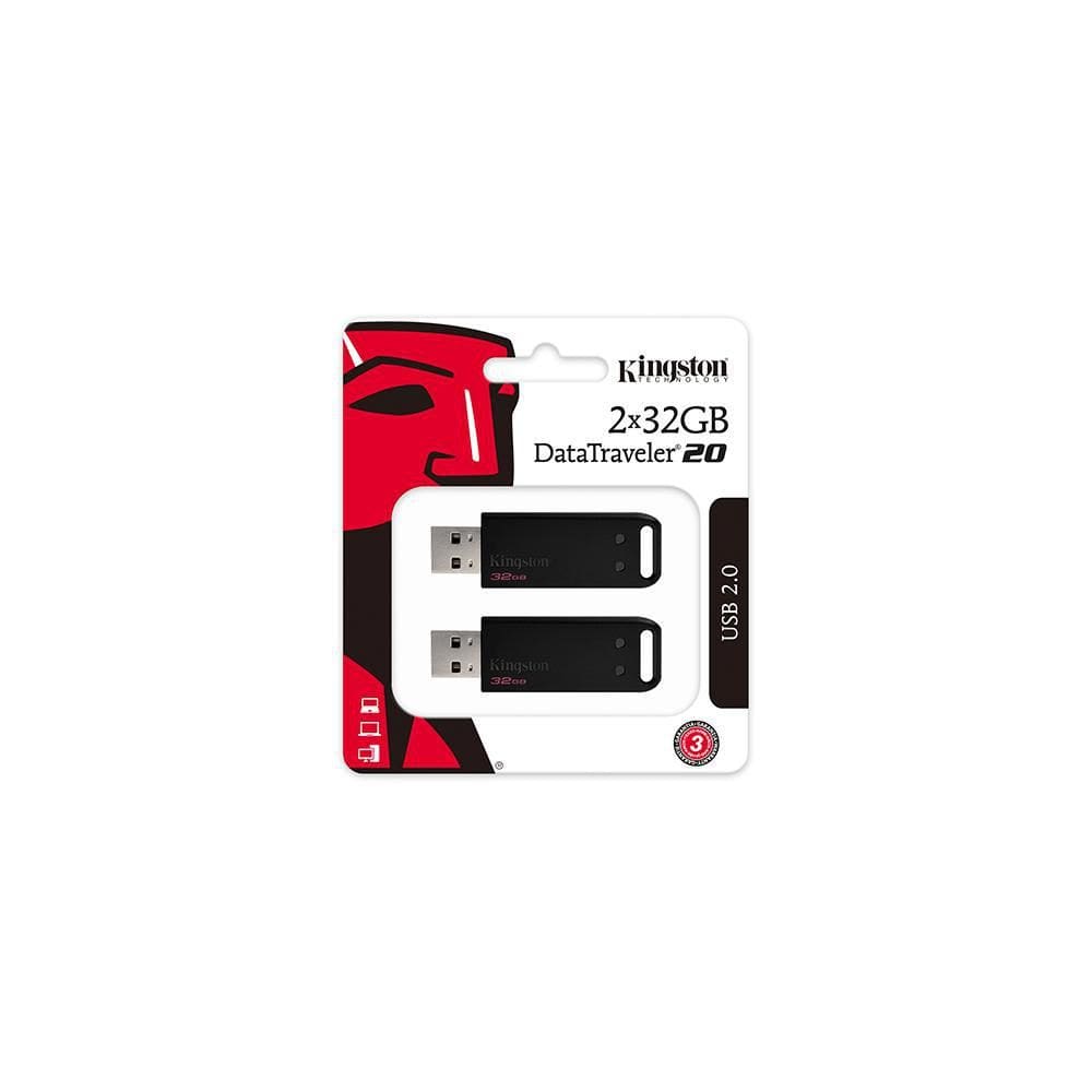 Pendrive Kingston Datatraveler 20 Dt20 32Gb  Kit 2 Unidades 
