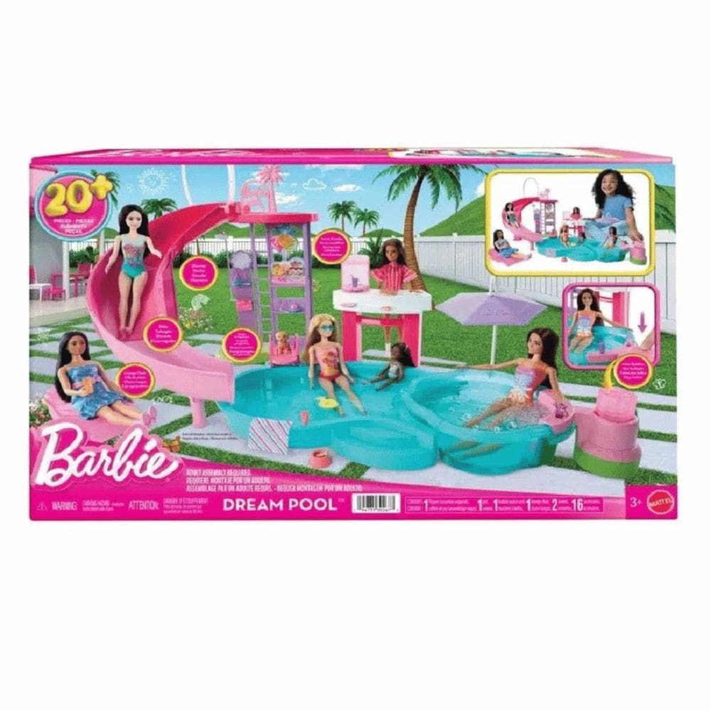 Boneca Barbie Piscina Dos Sonhos Acessórios Jfp013+Mattel
