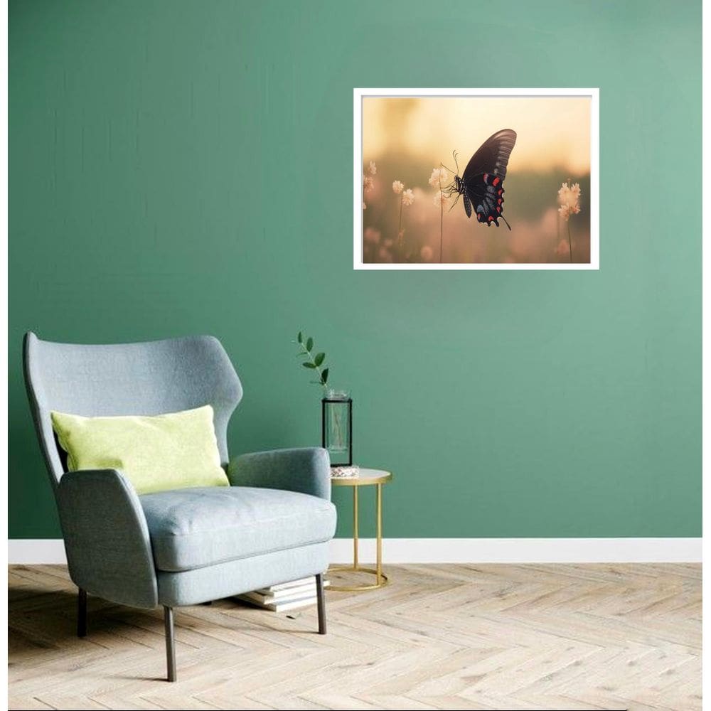 Quadro Decorativo Borboleta Jardim - 50X70Cm